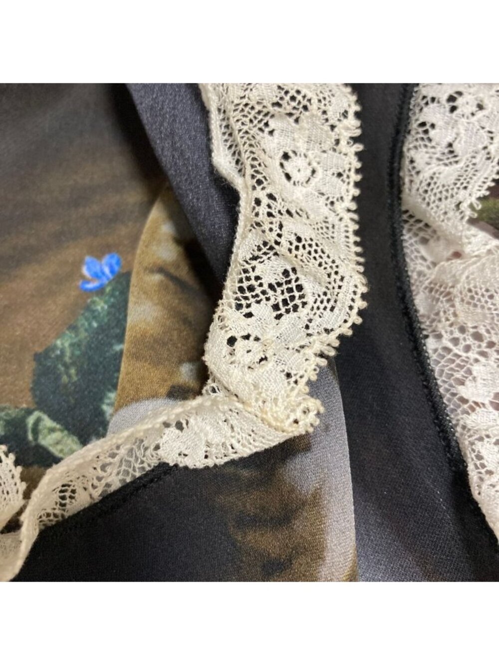 Dolce & Gabbana Flower Angel Print Sheer Sleeve Blouse Black 36 - Picture 11 of 14